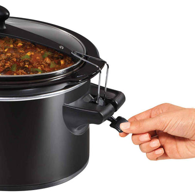 Hamilton Beach Stay or Go 6 Quart Slow Cooker with Handles & 150 Recipe Cookbook