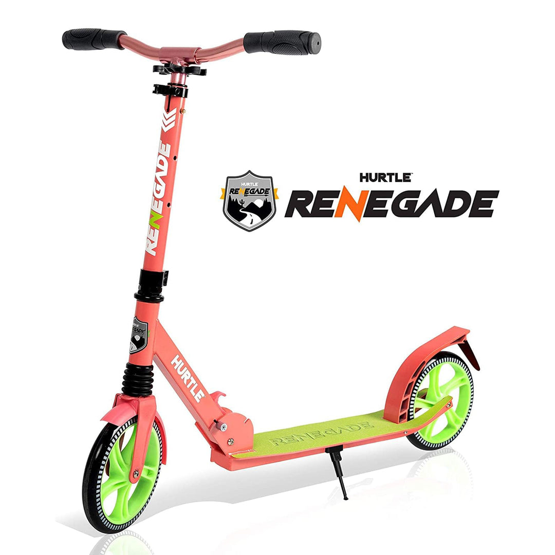 Hurtle Adjustable and Foldable Kick Scooter with High Impact Wheels, Watermelon