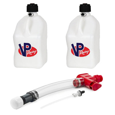 VP Racing Fuels Trigger Fuel Hose Fluid Control System with 2 Utility Jug Cans