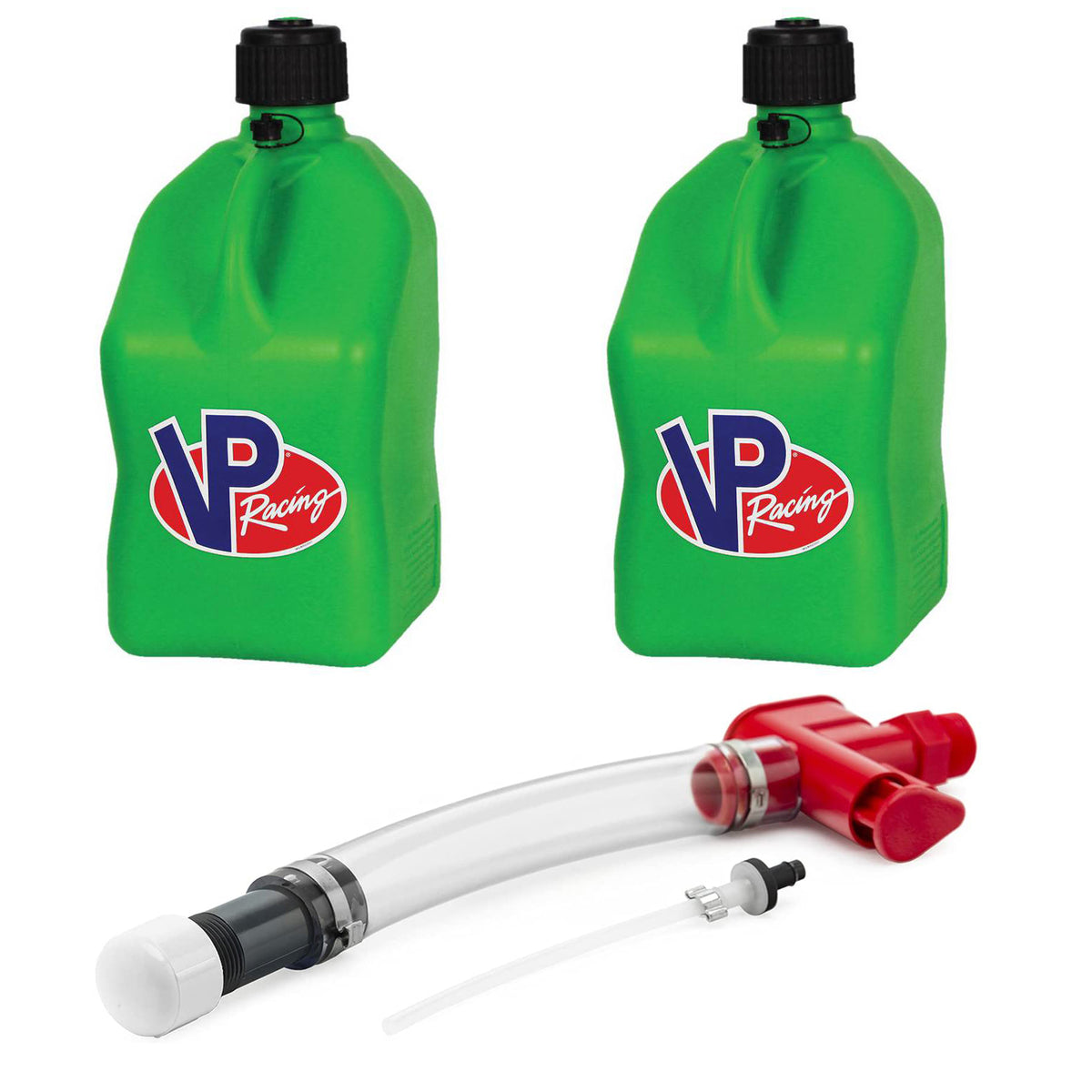 VP Racing Fuels Trigger Fuel Hose Fluid Control System with 2 Utility Jug Cans