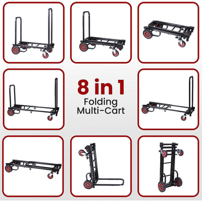 Pyle Compact Adjustable Folding Hand Truck Equipment Cart, Black (Open Box) - VMInnovations