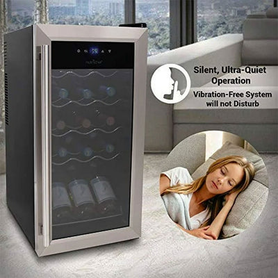 NutriChef Wine Chilling Countertop Cooler w/Digital Control, 15 Bottle Capacity - VMInnovations