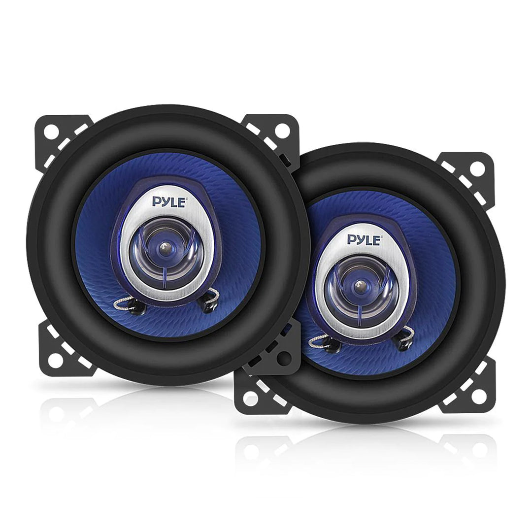 Pyle 4" Blue Poly Injection Cone 2 Way 180W Surround Sound Car Speakers (Used)