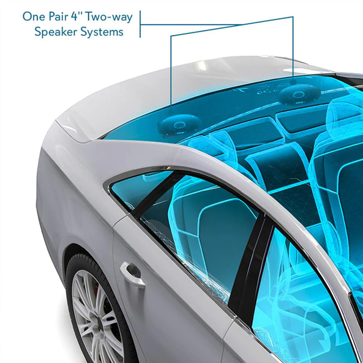 Pyle 4 Inch Blue Cone 2 Way 180 Watt Surround Sound Car Speakers (Open Box)