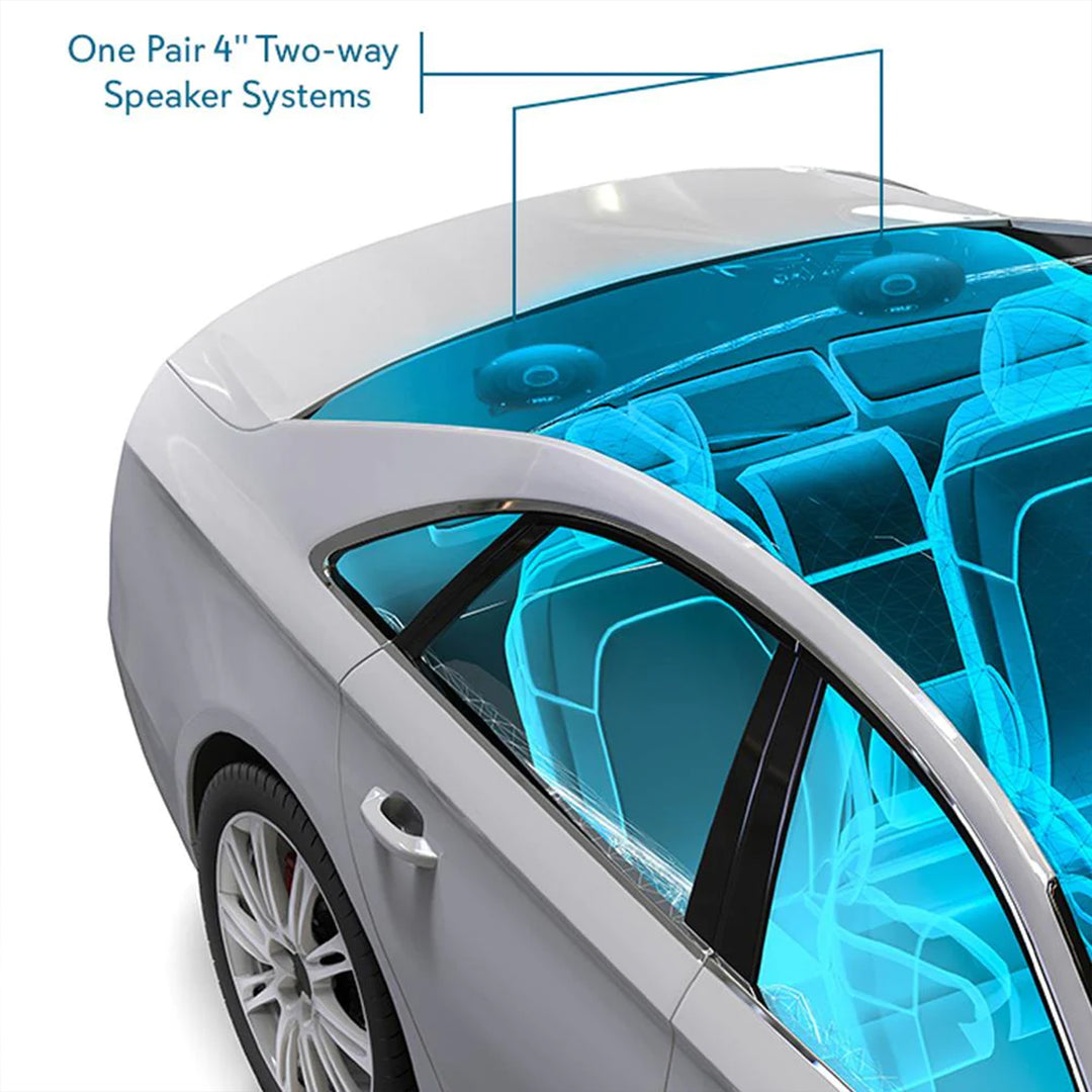 Pyle 4 Inch Blue Cone 2 Way 180 Watt Surround Sound Car Speakers (Open Box) - VMInnovations