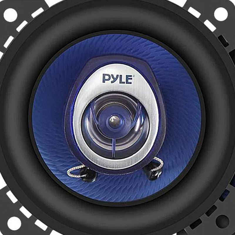 Pyle 4 Inch Blue Poly Injection Cone 2 Way 180 Watt Surround Sound Car Speakers