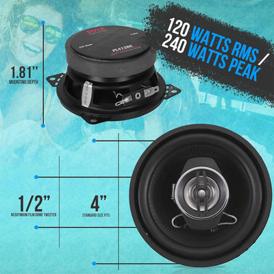 Pyle 2 Way Universal Car Stereo Speakers w/Door Panel Mount, Black (Used) - VMInnovations