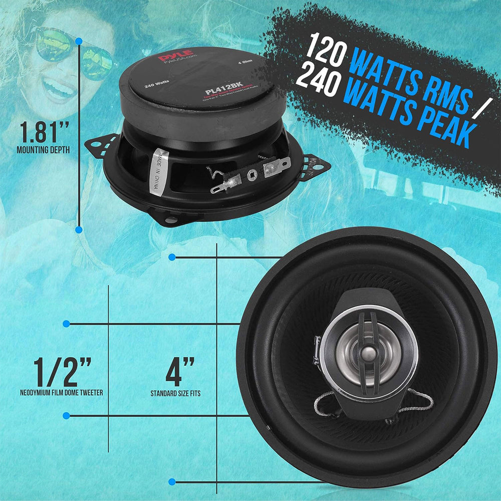 Pyle 2 Way Universal Car Stereo Speakers w/Door Panel Mount, Black (Used) - VMInnovations