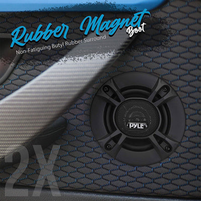 Pyle 2 Way Universal Car Stereo Speakers with Door Panel Mount Compatible, Black - VMInnovations