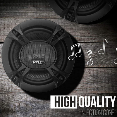 Pyle 2 Way Universal Car Stereo Speakers with Door Panel Mount Compatible, Black - VMInnovations