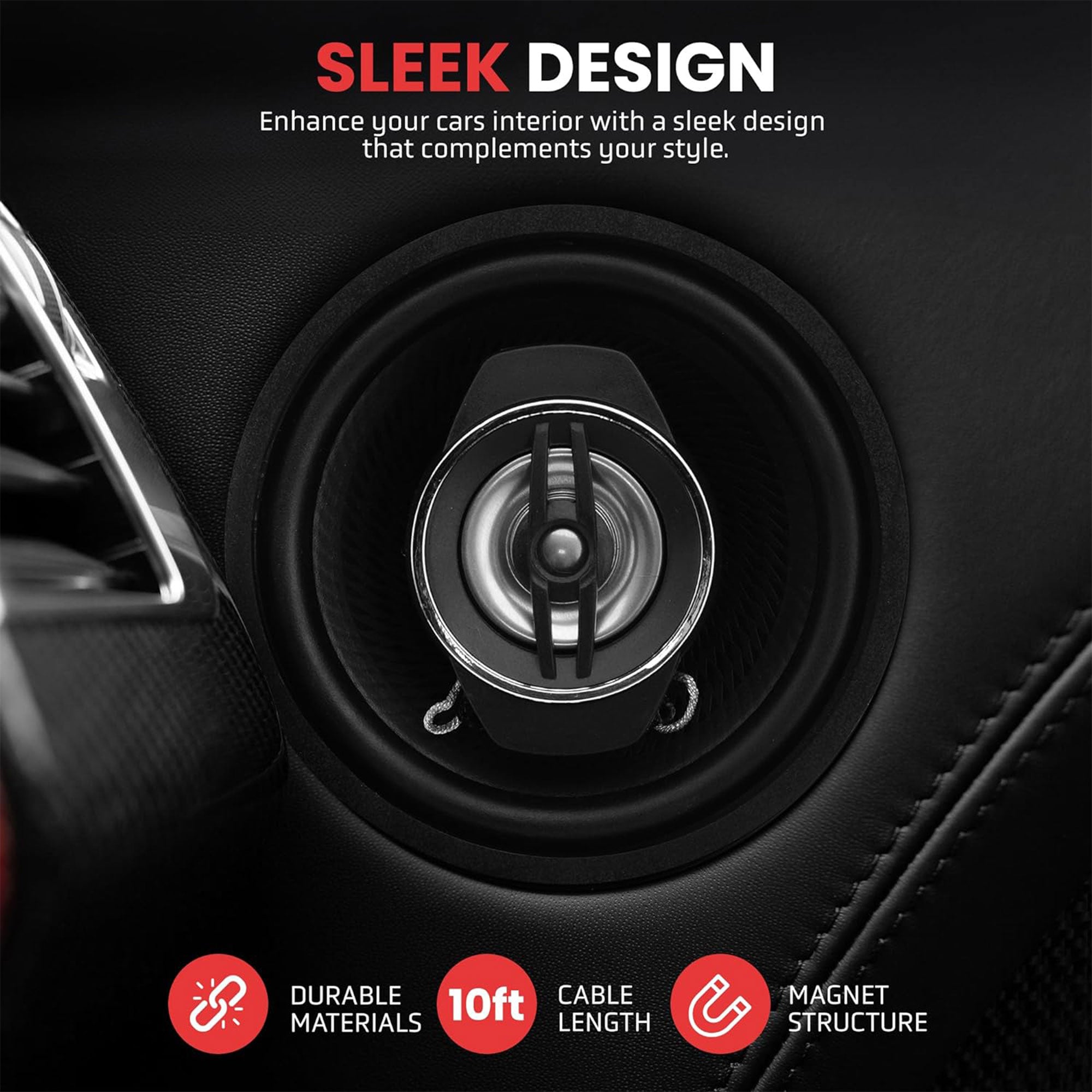 Pyle 2 Way Universal Car Stereo Speakers w/ OEM Replacement Component (Open Box) - VMInnovations