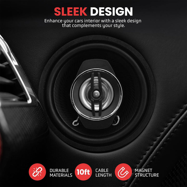 Pyle 2 Way Universal Car Stereo Speakers w/ OEM Replacement Component (Open Box)