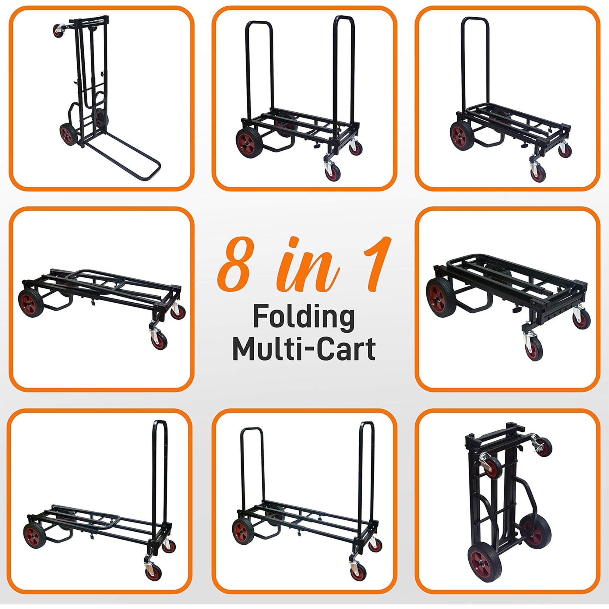 Pyle Adjustable Folding Hand Truck Dolly Platform Equipment Cart, Black (Used) - VMInnovations
