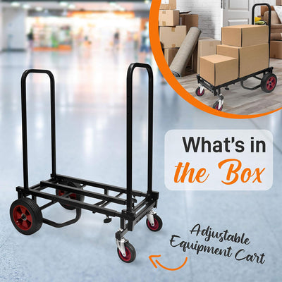 Pyle Adjustable Folding Hand Truck Dolly Platform Equipment Cart,Black(Open Box) - VMInnovations