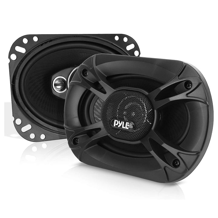 Pyle 4 Way 6x9 Inch Quadriaxial Loud Pro Audio Sound Speaker, Black (Set of 2)