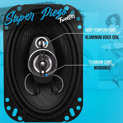 Pyle 4 Way 6"x9" Quadriaxial Loud Pro Audio Sound Speaker, Black (2pk) (Used) - VMInnovations