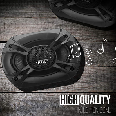Pyle 4 Way 6"x9" Quadriaxial Loud Pro Audio Sound Speaker, Black (2pk) (Used) - VMInnovations
