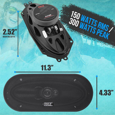 Pyle 4" 3 Way Triaxial Pro Audio Car Universal Stereo Speakers, (2pc) (Open Box) - VMInnovations