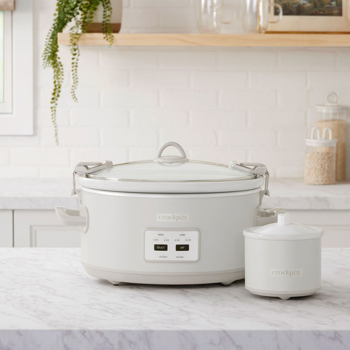 Crock-Pot 7 Qt Cook & Carry Slow Cooker w/ Touch Control and Lid, Mushroom(Used)