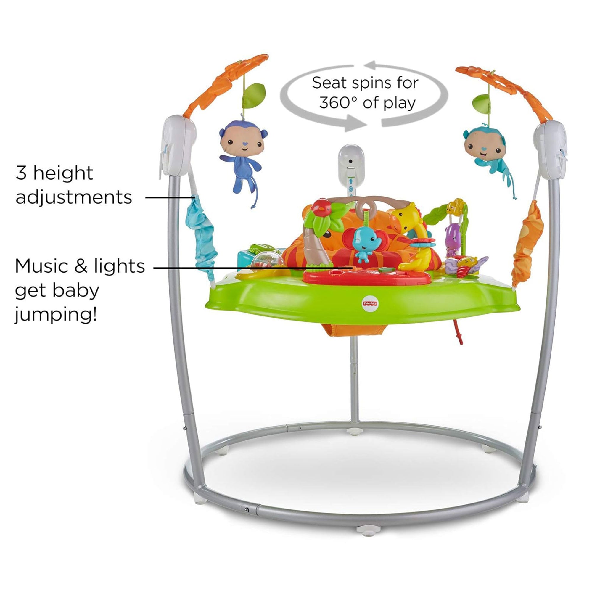 Fisher Price Tiger Jumperoo Activity Center w/Music, Lights & Sounds (Open Box) - VMInnovations