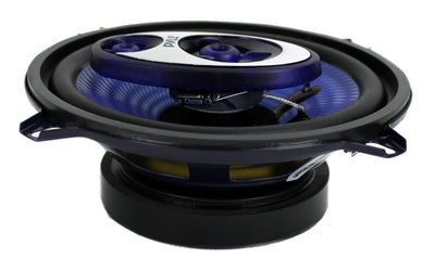 Pyle PL53BL 5.25" 200W 3-Way Car Audio Triaxial Speakers Stereo Blue (Pair)