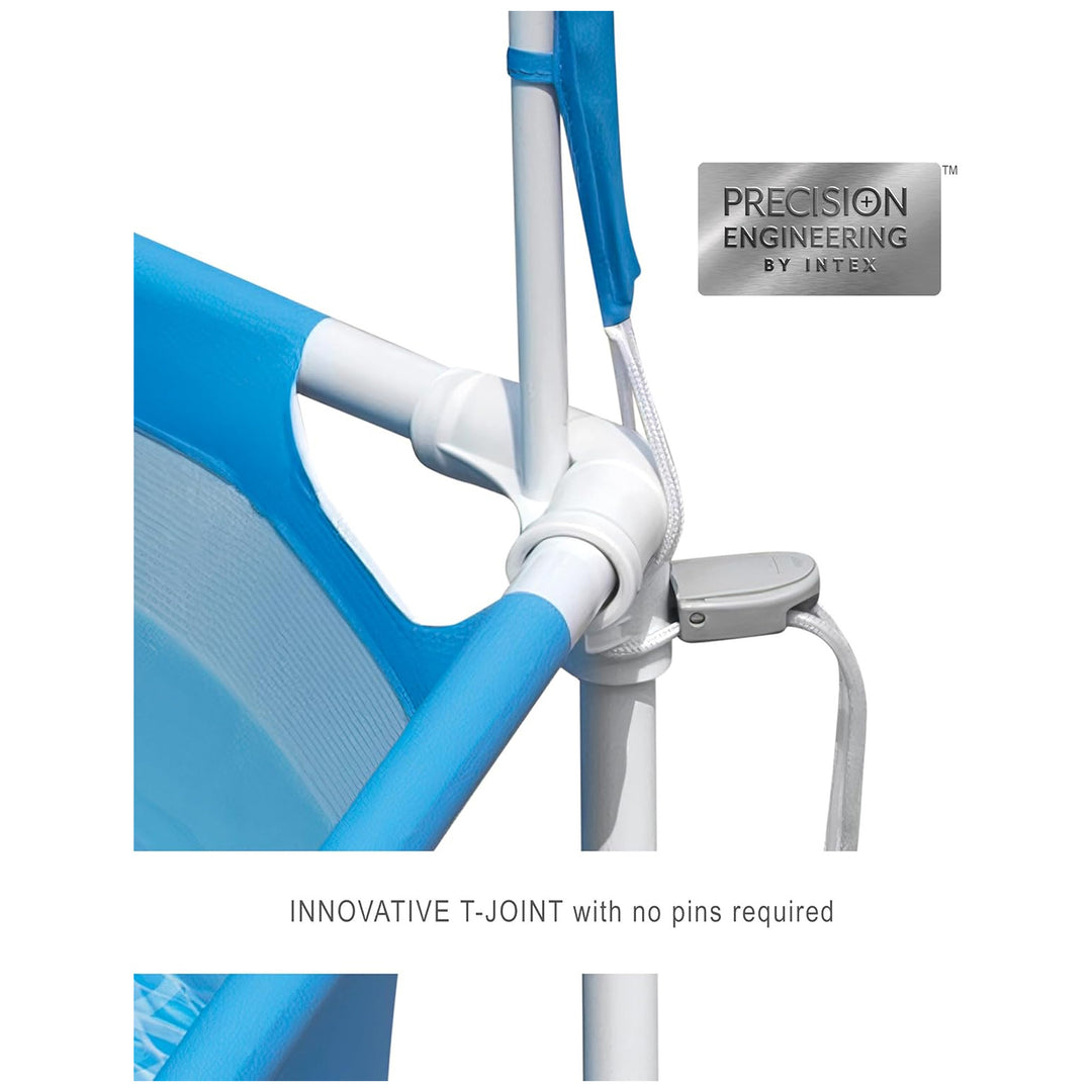 INTEX 28209EP Canopy Metal Frame Above Ground Pool: 6ft x 15in, Built-In Sprayer - VMInnovations