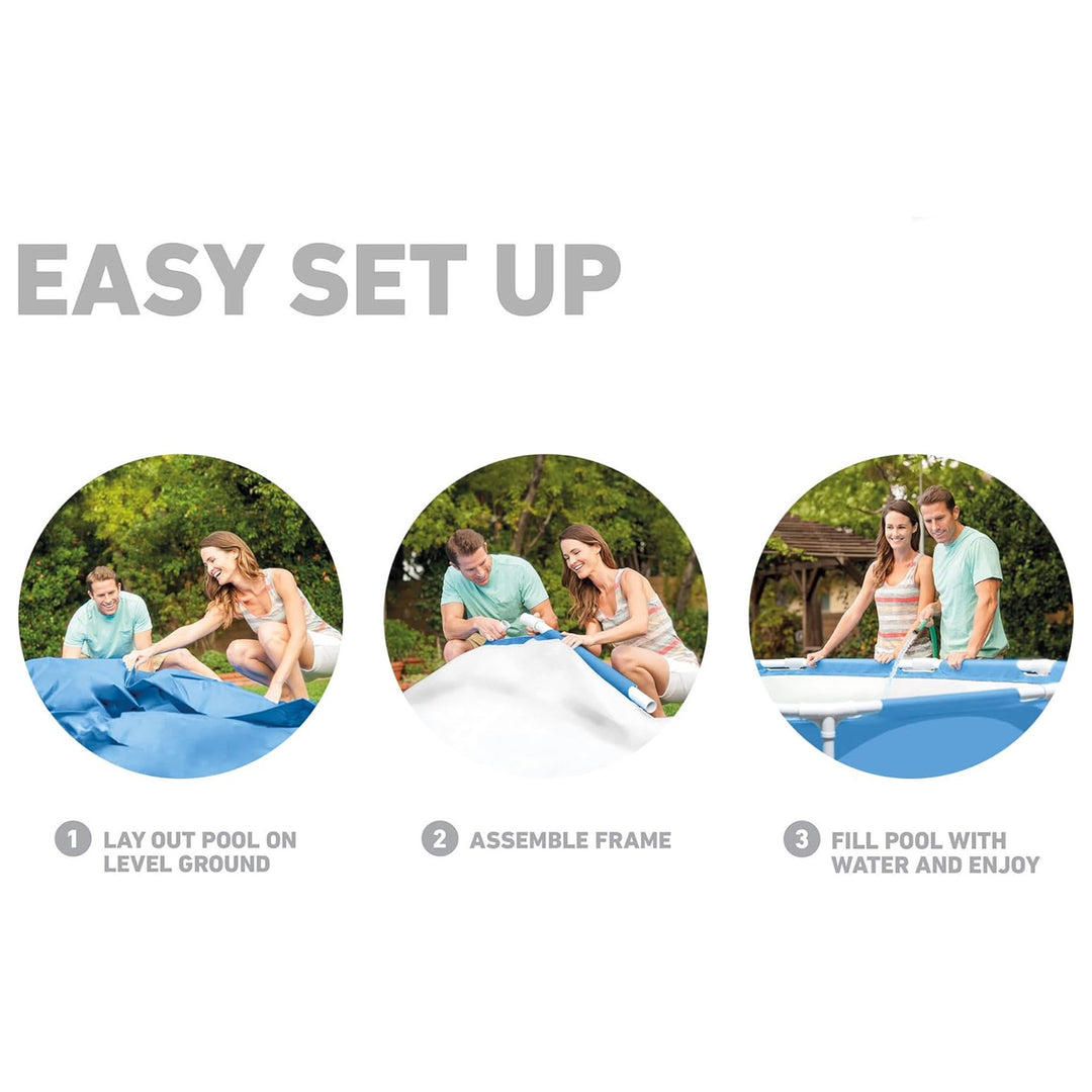 INTEX 28209EP Canopy Metal Frame Above Ground Pool: 6ft x 15in, Built-In Sprayer - VMInnovations