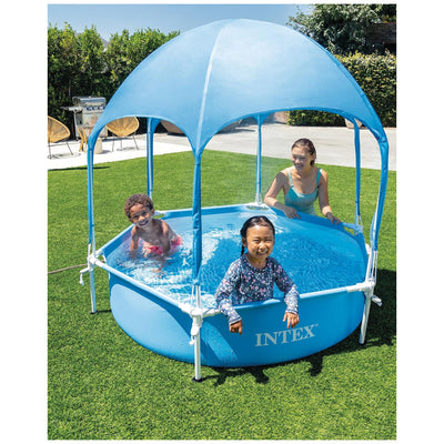 INTEX 28209EP Canopy Metal Frame Above Ground Pool: 6ft x 15in, (Open Box)