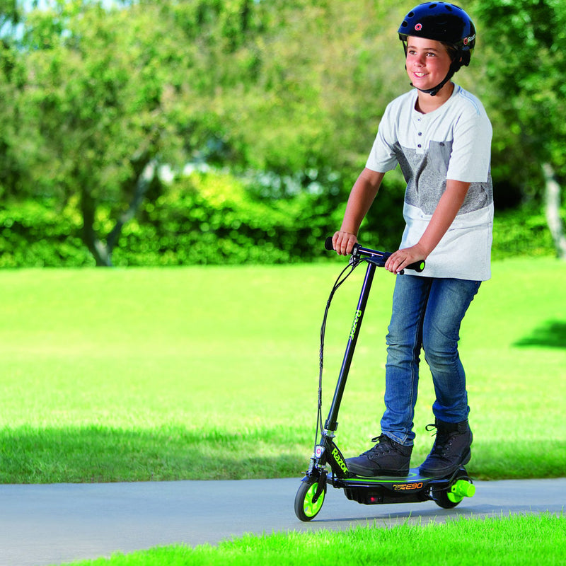 Razor Power Core Sleek Electric Scooter with Push Button Throttle, Green (Used)