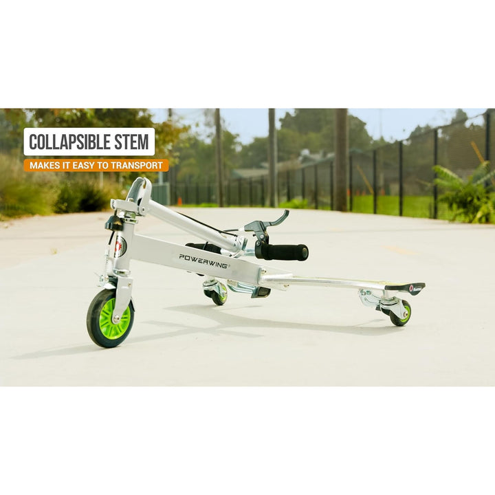 Razor DLX PowerWing Caster Scooter, 3 Urethane Wheels for Taller Riders, Green