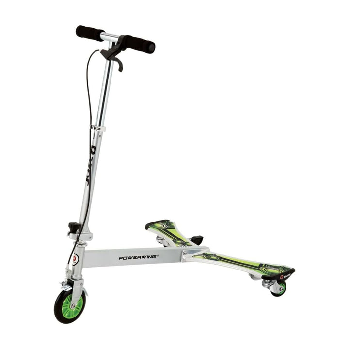 Razor DLX PowerWing Caster Scooter, 3 Urethane Wheels for Taller Riders, Green