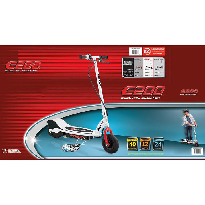Razor Electric Scooter for Teens, Adults, 8” Pneumatic Tires, White/Red (Used)