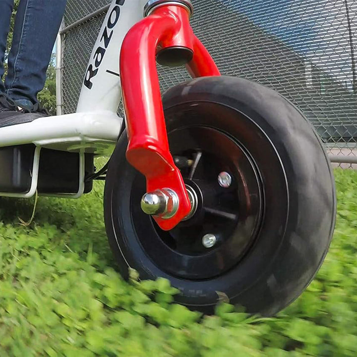 Razor Electric Scooter for Teens, Adults, 8” Pneumatic Tires, White/Red (Used)