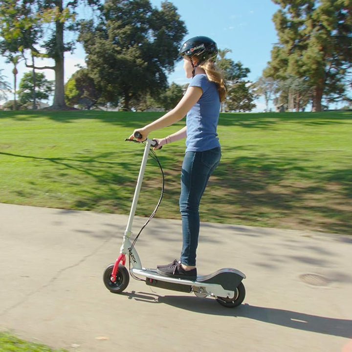 Razor Electric Scooter for Teens, Adults, 8” Pneumatic Tires, White/Red (Used)