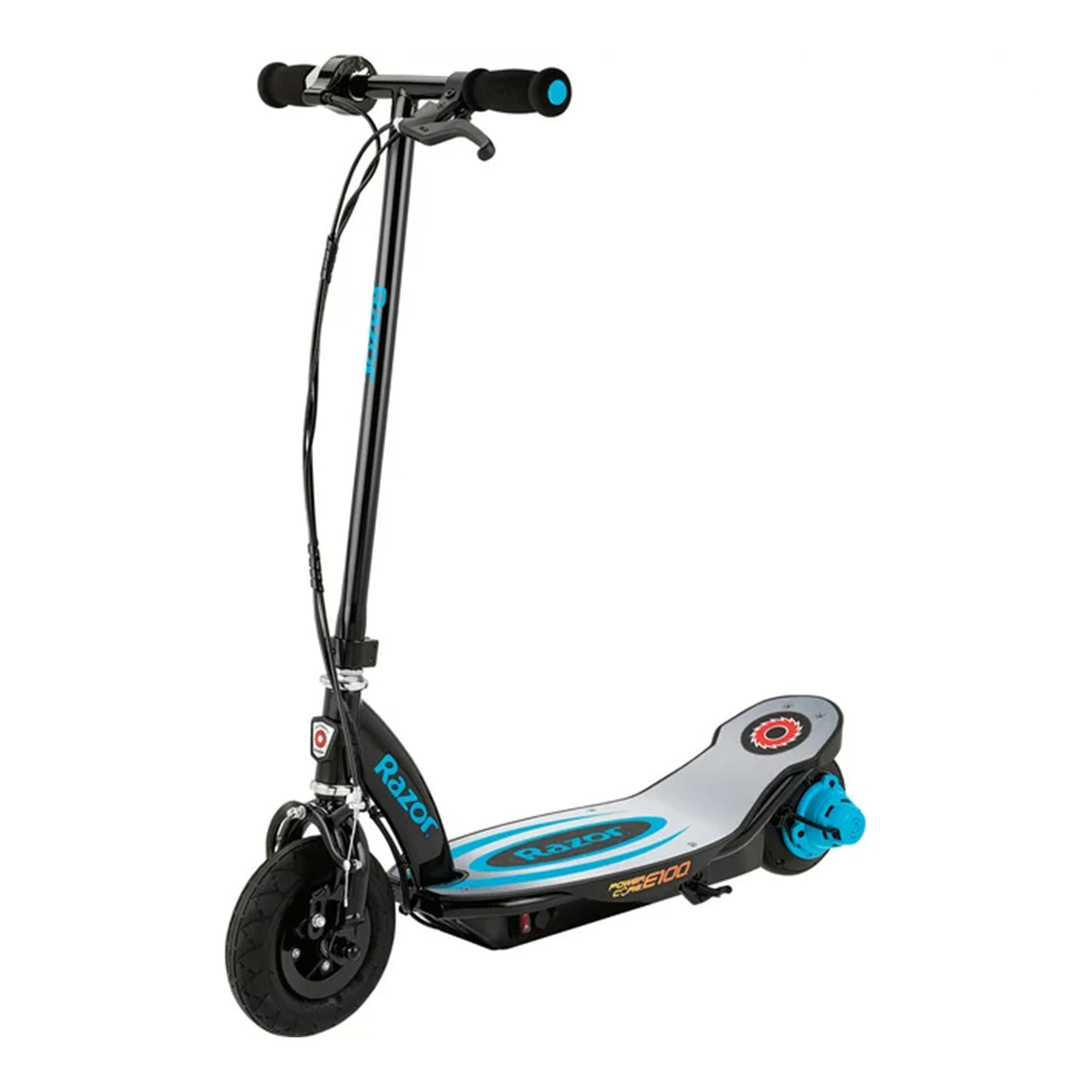 Razor E100 Electric Scooter with Aluminum Deck and Hand Brake, Blue(Open Box)