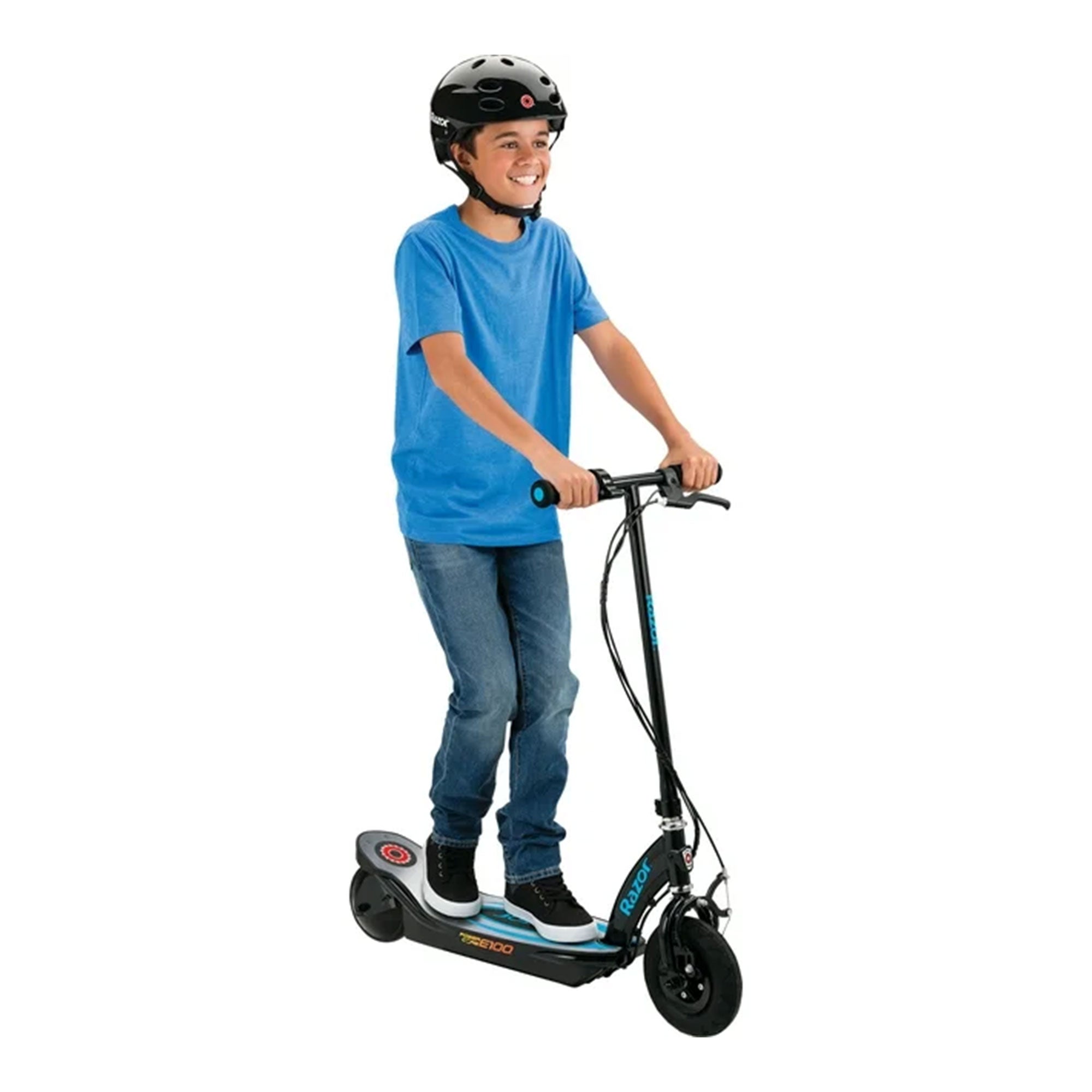 Razor Power E100 Electric Scooter w/Aluminum Deck & Hand Brake, Blue (For Parts) - VMInnovations