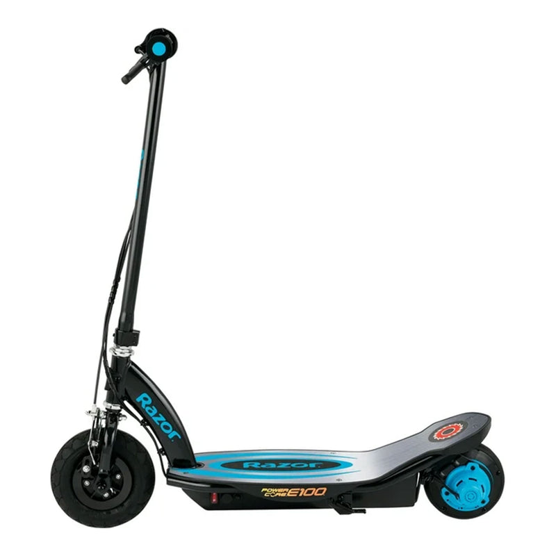 E100 Electric Scooter with Aluminum Deck and Hand Brake, Blue (Used)