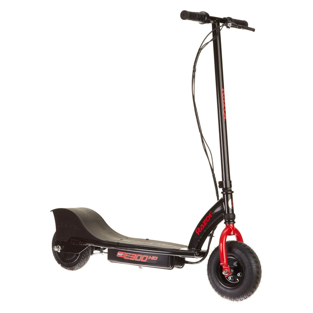 Razor E300 HD Electric Scooter for Teens, Adults, 9” Pneumatic Tires, Black/Red