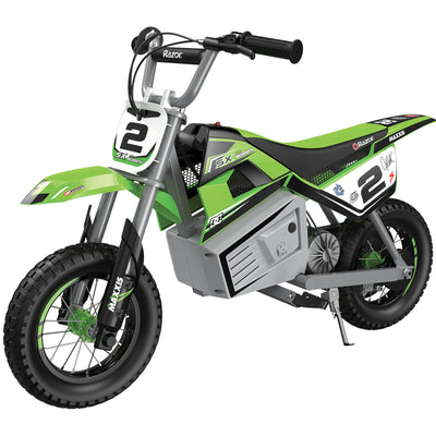 Razor McGrath Pneumatic Knobby Tires Electric Dirt Rocket Bike, Green (Open Box) - VMInnovations