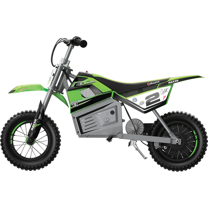 Razor SX350 McGrath Pneumatic Knobby Tires Electric Dirt Rocket Bike, Green