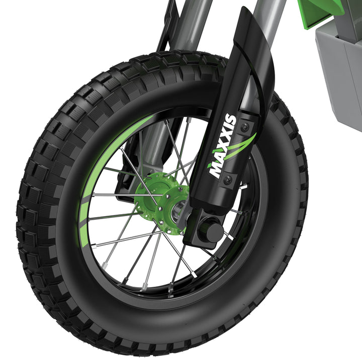 Razor SX350 McGrath Pneumatic Knobby Tires Electric Dirt Rocket Bike, Green