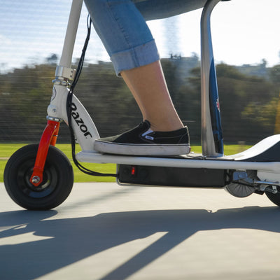 Razor Seated Electric 12 MPH Scooter w/Grip Throttle & Brake, White (Open Box)