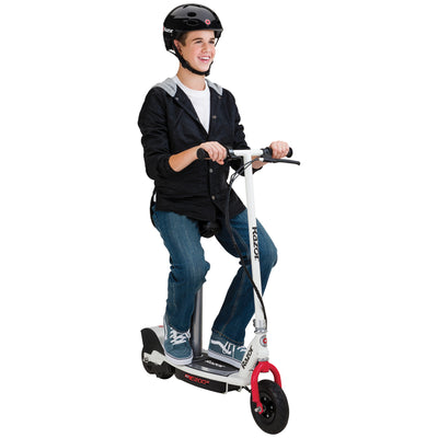 Razor Seated Electric 12 MPH Scooter w/ Twist Grip Throttle & Brake, White(Used)