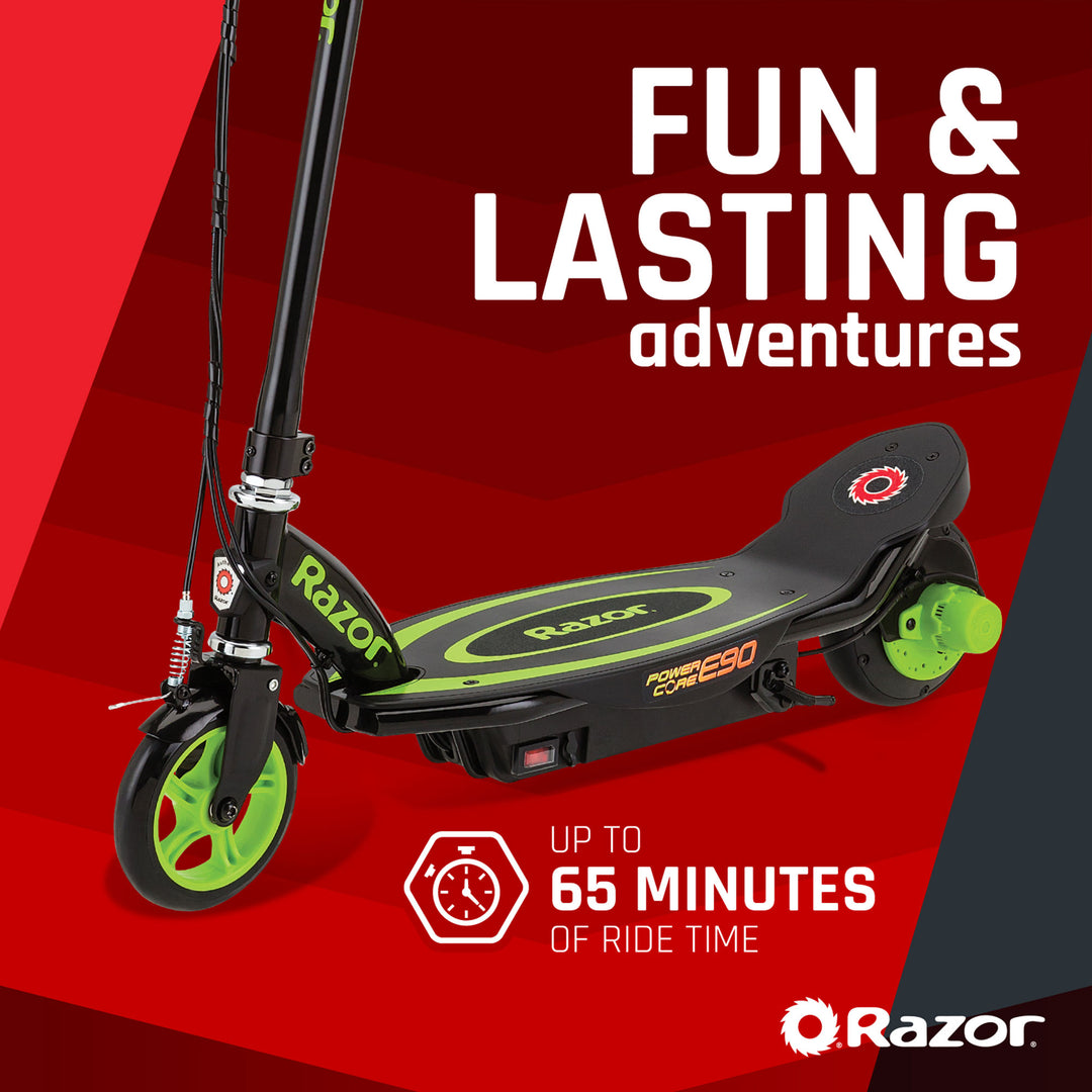 Razor Power E90 Sleek Electric Scooter w/Push Button Throttle, Pink (Open Box) - VMInnovations
