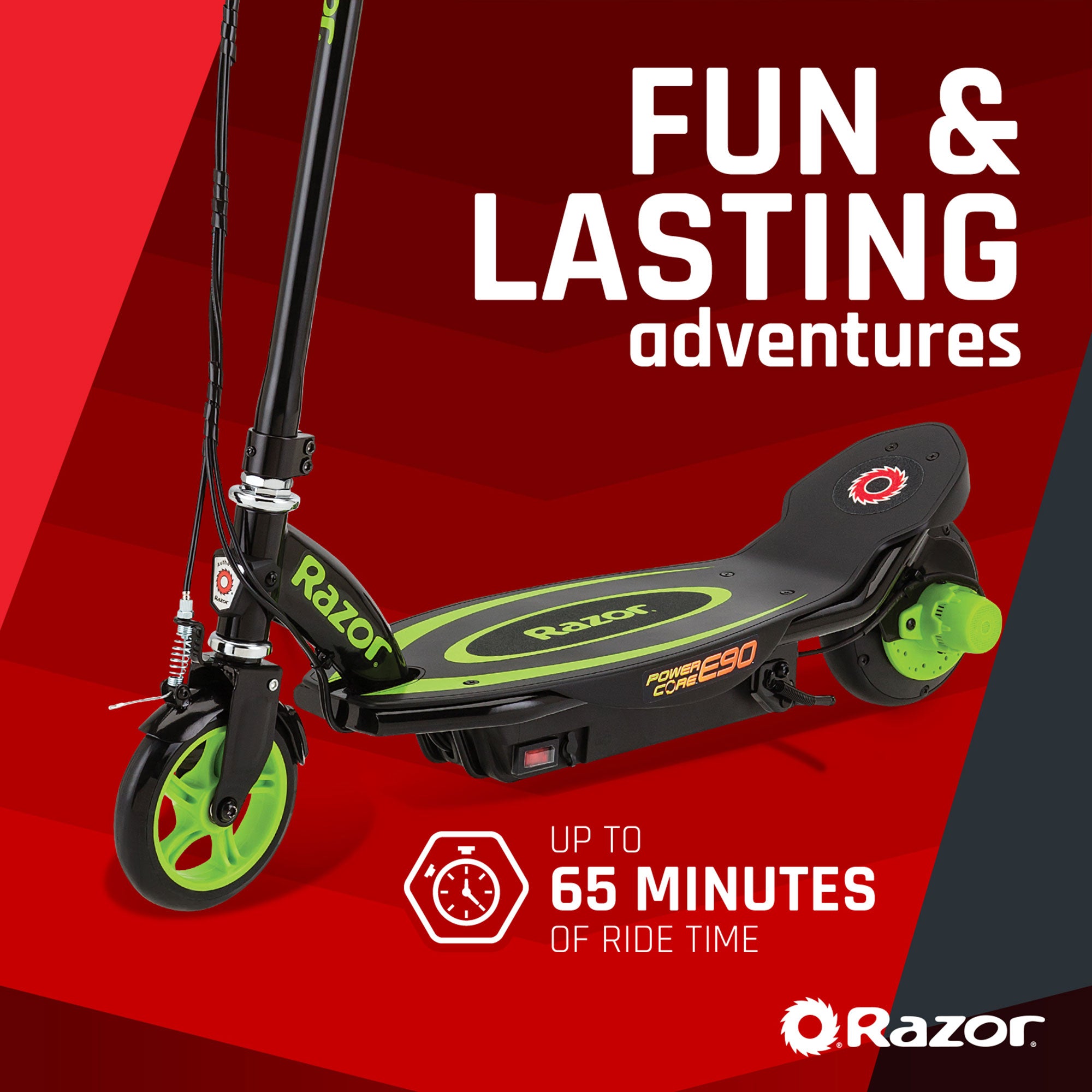 Razor Power E90 Sleek Electric Scooter w/Push Button Throttle, Pink (Open Box) - VMInnovations