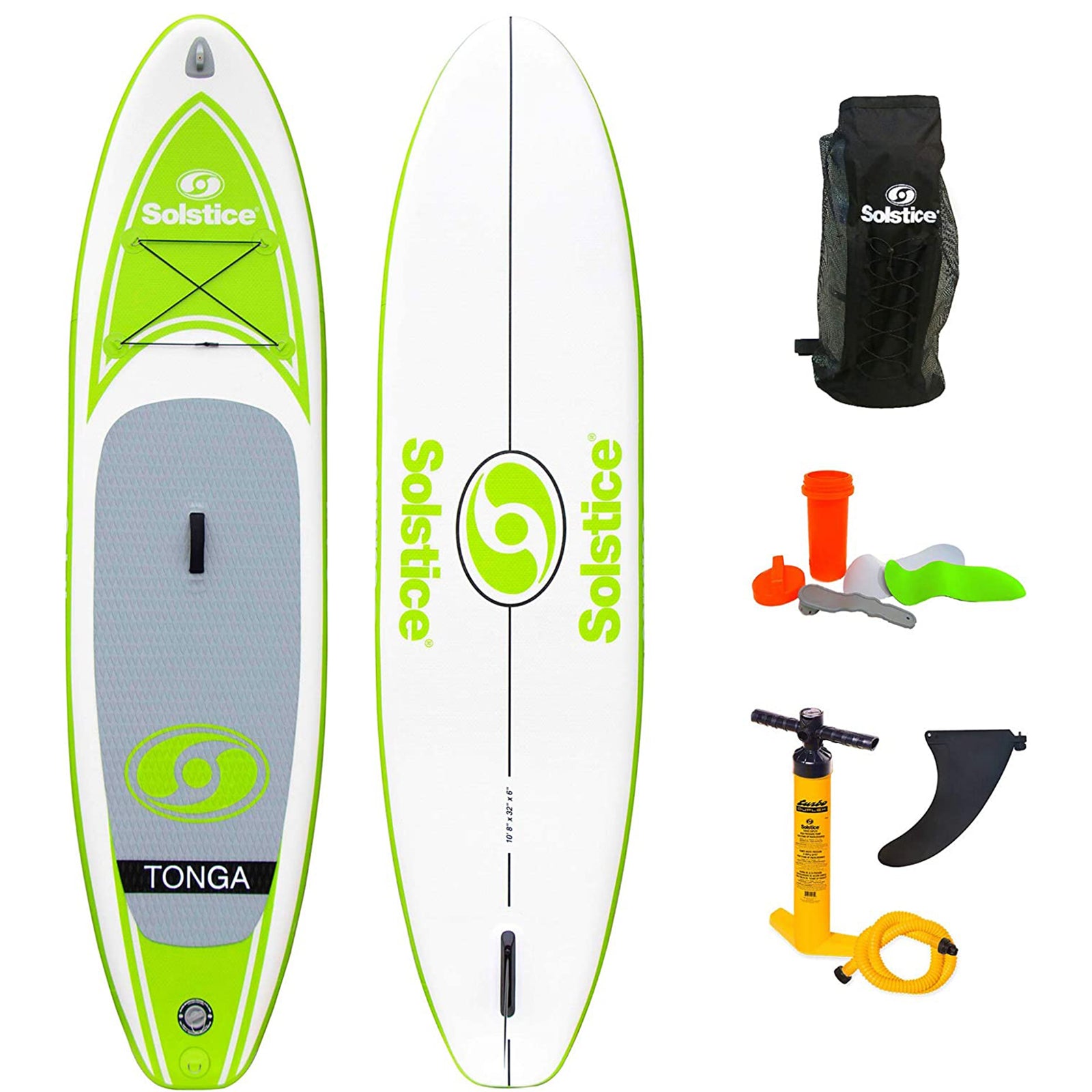 Solstice Tonga 10.8' Inflatable Stand-Up Paddle Board, Non-Slip Deck, SUP Set - VMInnovations