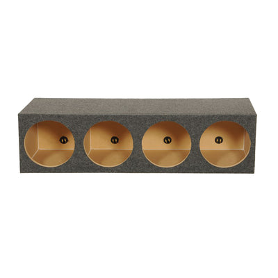 Q Power Quad 12 Inch 4-Hole Sealed Subwoofer Box, Heavy Duty MDF Enclosure - VMInnovations