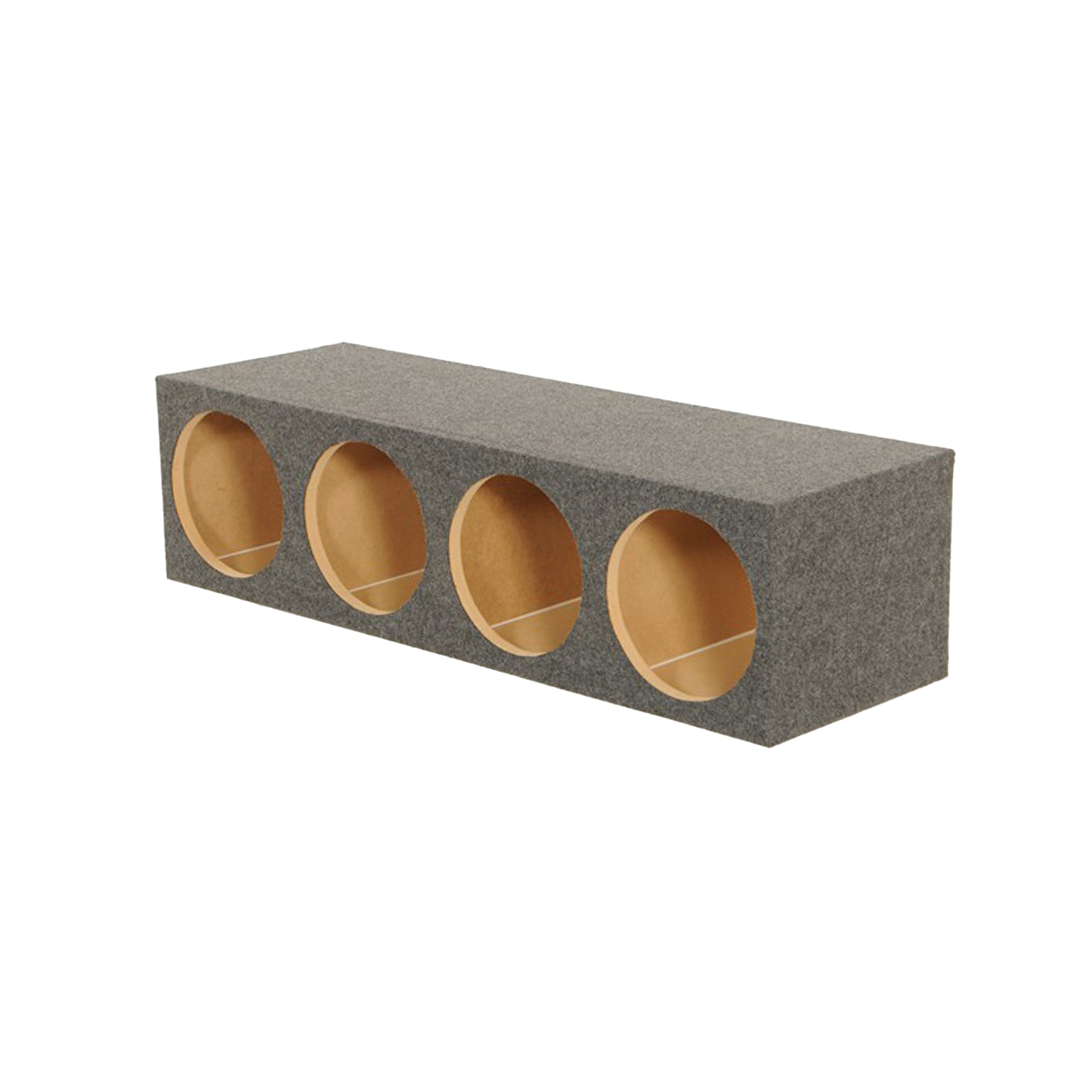 Q Power Quad 12 Inch 4-Hole Sealed Subwoofer Box, Heavy Duty MDF Enclosure - VMInnovations