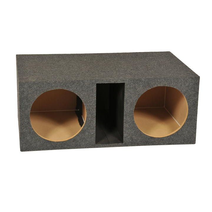 Q Power Dual 12" Vented Subwoofer Box, Heavy Duty Extra Large Bass Enclosure