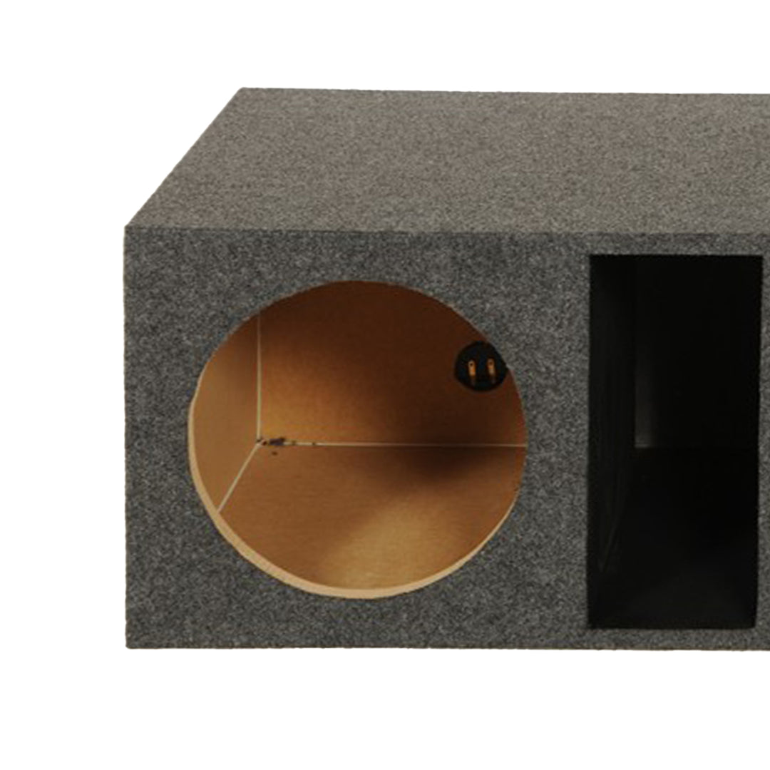 Q Power Dual 12" Vented Subwoofer Box, Heavy Duty Extra Large Bass Enclosure